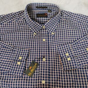 FA MacCluer Harvest Twill Blue Plaid Long Sleeve Button Shirt Mens Medium NWT F